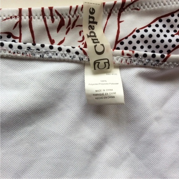 NWT CUPSHE Cheeky Gal Twist Bralette Bikini Set White Black Rust Print Size L - Picture 8 of 10